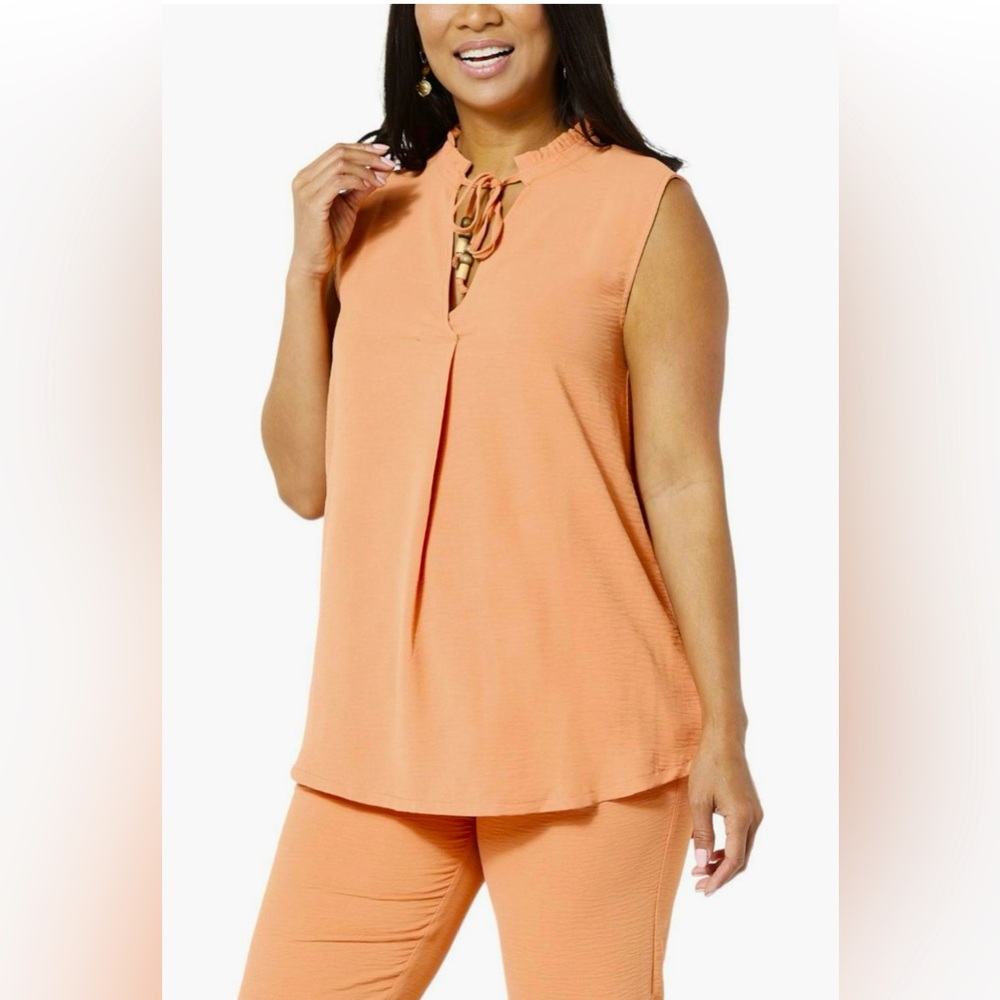 Everyday Jones Textured Crepe top and pants set EUC